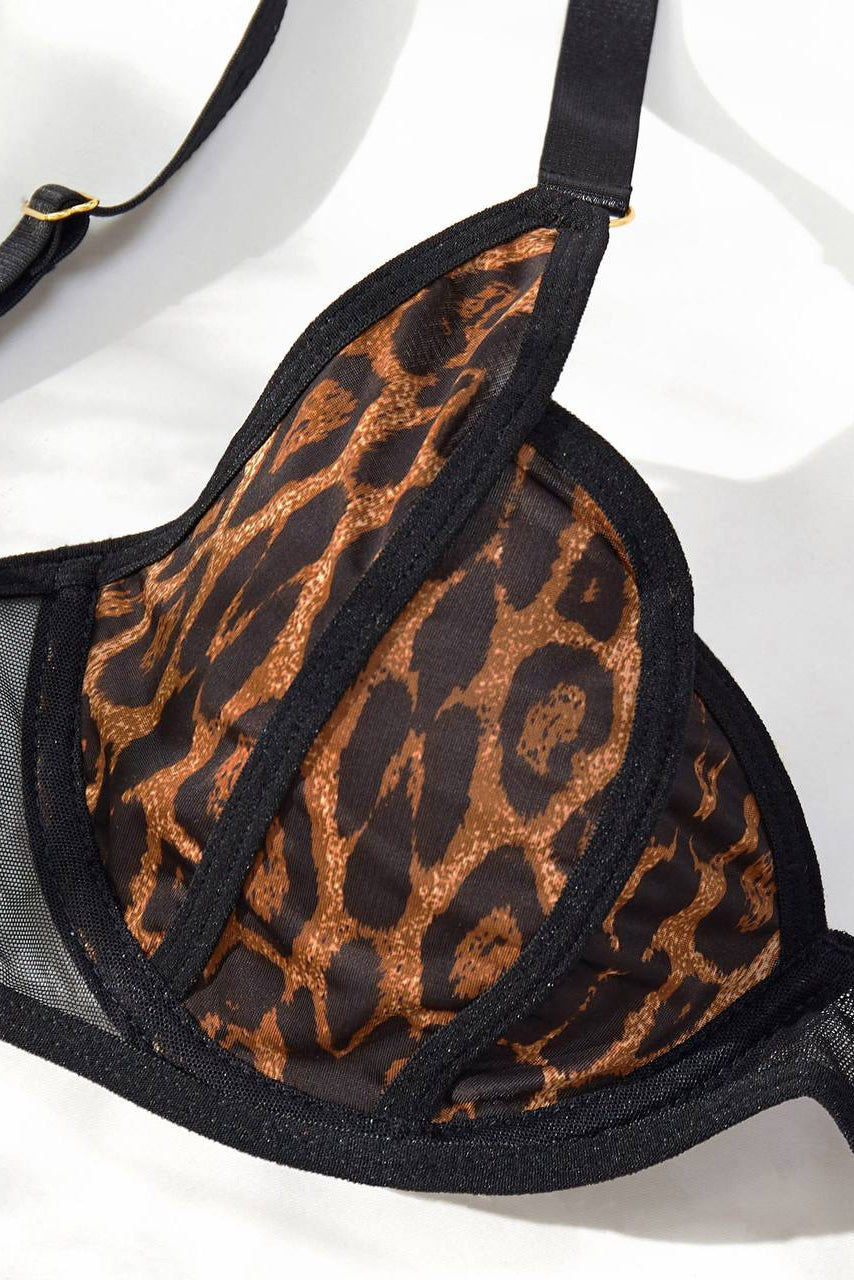 Leopar Desenli Jartiyer Takımı